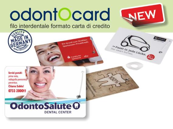 odontOcard filo interdentale formato carta di credito